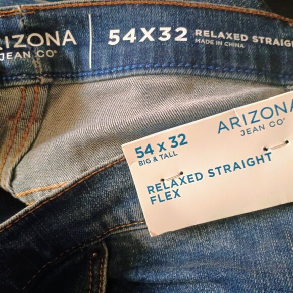 Arizona Advance Flex 360 Big  and Tall Mens Straight Leg Relaxed Fit Jean 54x32 - Picture 3 of 6